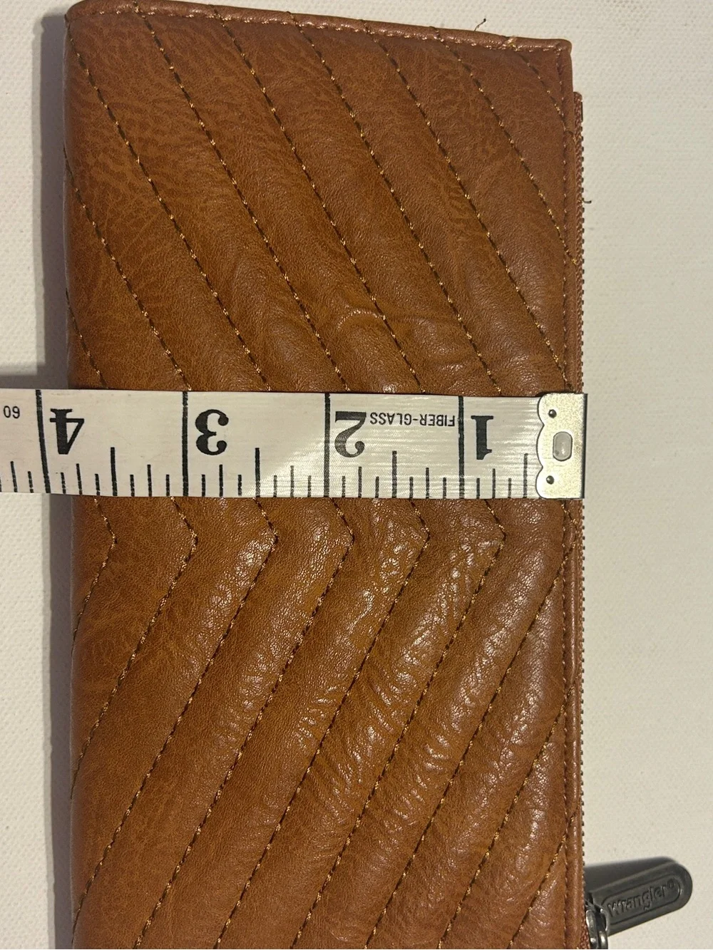 Wrangler Brown Quilted Snap & Zip Around Long Wallet Organizer Checkbook Style